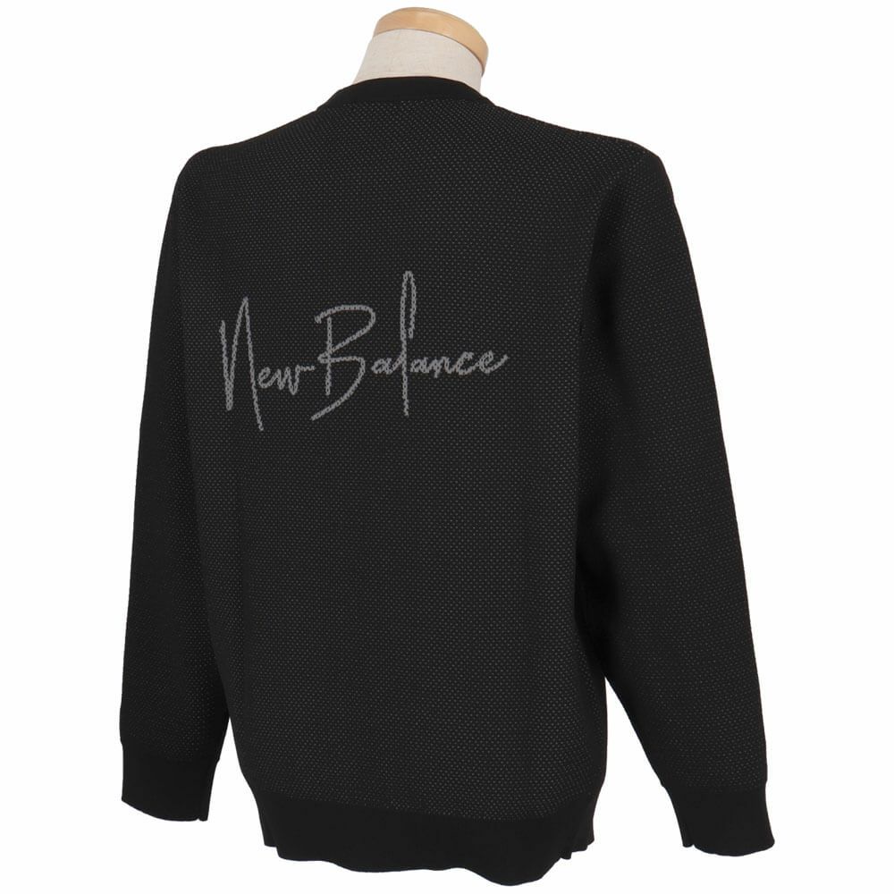 ニューバランスゴルフ　メンズ メッシュ調 長袖 クルーネック ニット プルオーバー 012-5270002　2025年モデル 詳細1 詳細3