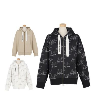 ニューバランスゴルフ　レディース ロゴプリント ダンボール 長袖 フルジップ フーディ 012-5262502　2025年モデル 詳細1