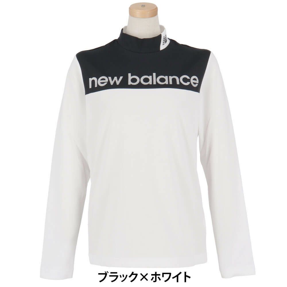 ニューバランスゴルフ　レディース 配色切替 長袖 モックネックシャツ 012-5267501　2025年モデル ブラック×ホワイト