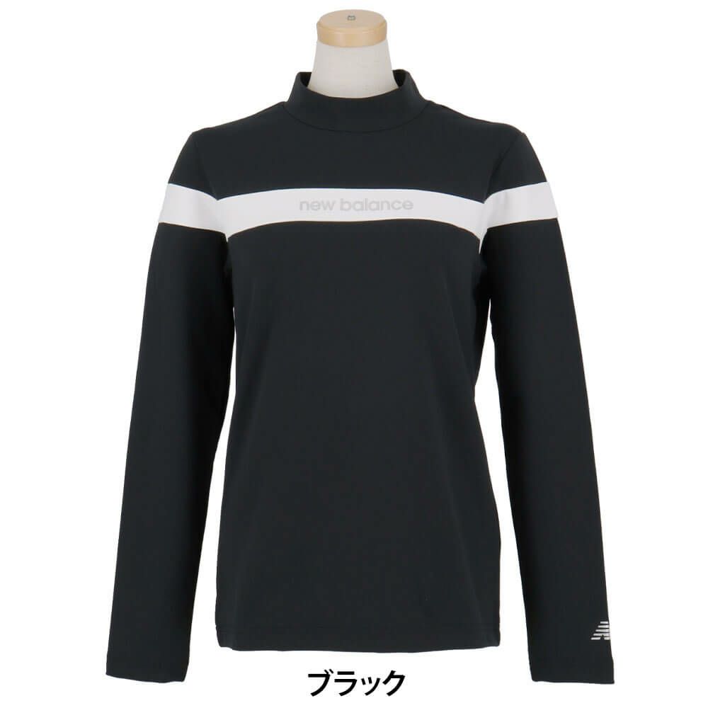 ニューバランスゴルフ　レディース チェストライン ストレッチ 長袖 モックネックシャツ 012-5267503　2025年モデル ブラック