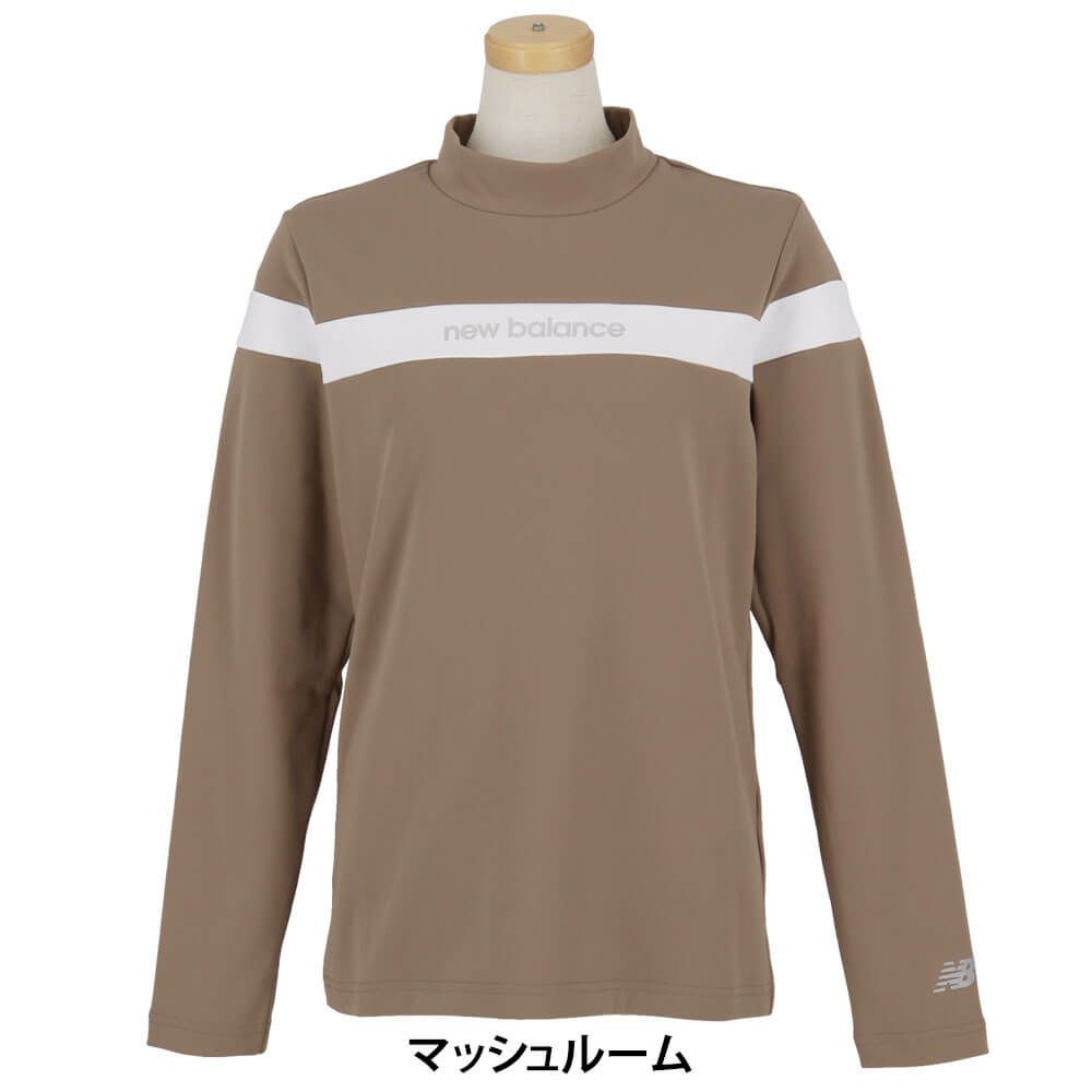 ニューバランスゴルフ　レディース チェストライン ストレッチ 長袖 モックネックシャツ 012-5267503　2025年モデル マッシュルーム