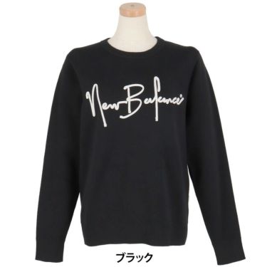ニューバランスゴルフ　レディース ダブルジャカード 長袖 クルーネック セーター 012-5270502　2025年モデル ブラック