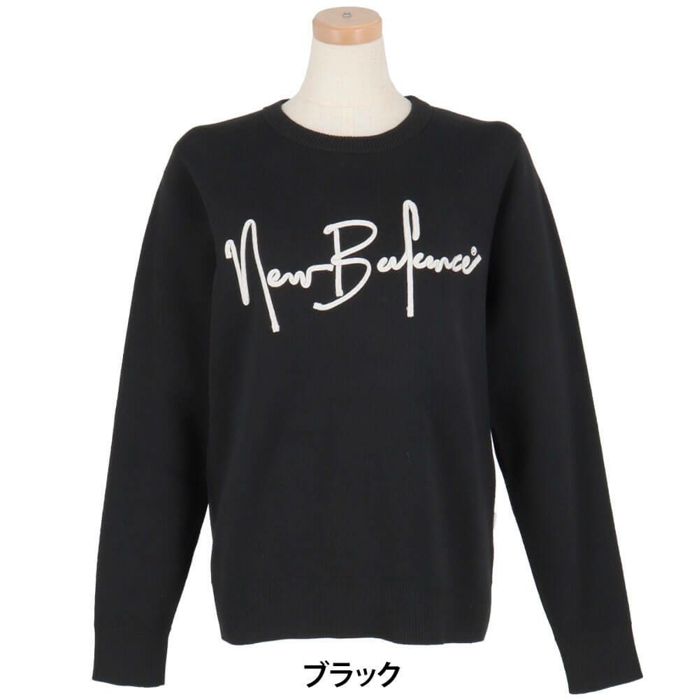 ニューバランスゴルフ　レディース ダブルジャカード 長袖 クルーネック セーター 012-5270502　2025年モデル ブラック