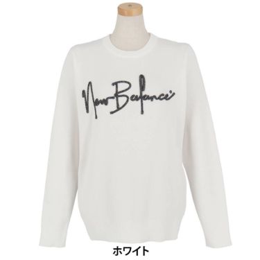 ニューバランスゴルフ　レディース ダブルジャカード 長袖 クルーネック セーター 012-5270502　2025年モデル ホワイト