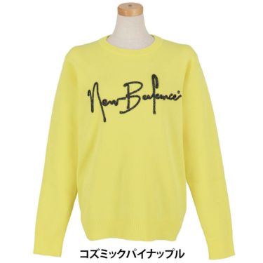 ニューバランスゴルフ　レディース ダブルジャカード 長袖 クルーネック セーター 012-5270502　2025年モデル コズミックパイナップル