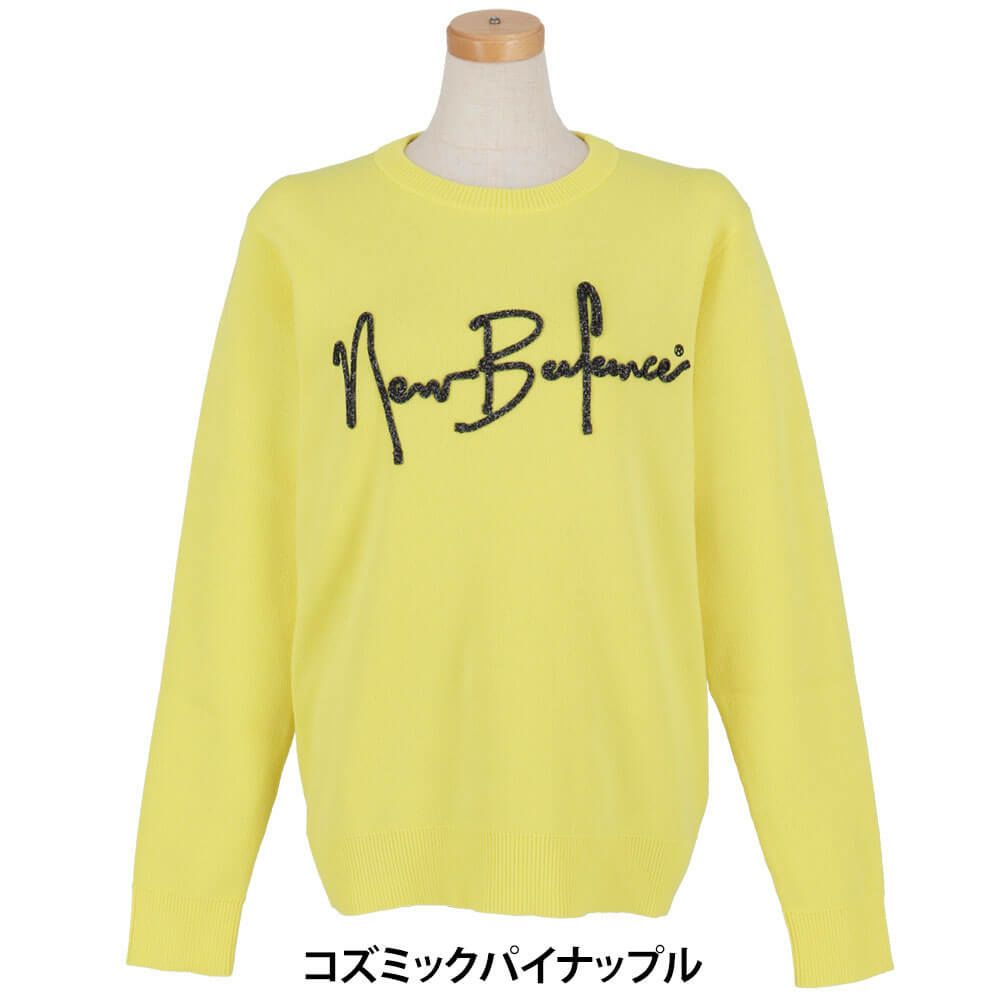 ニューバランスゴルフ　レディース ダブルジャカード 長袖 クルーネック セーター 012-5270502　2025年モデル コズミックパイナップル