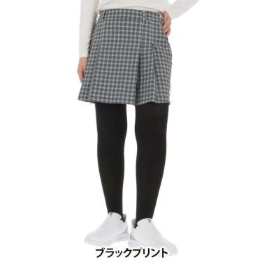 ニューバランスゴルフ　レディース 4WAYストレッチ 配色ライン プリーツ スカート 012-5234502　2025年モデル ブラックプリント