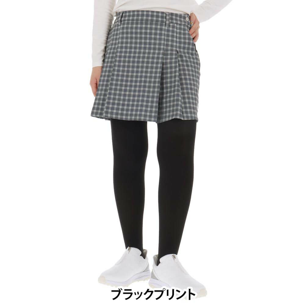 ニューバランスゴルフ　レディース 4WAYストレッチ 配色ライン プリーツ スカート 012-5234502　2025年モデル ブラックプリント