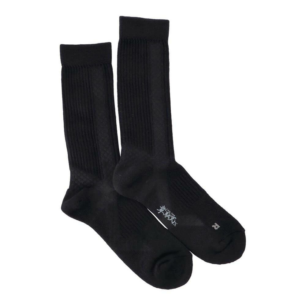 韋駄天X イダテン　メンズ スーパーショット ミドルソックス ID-009 ブラック ブラック