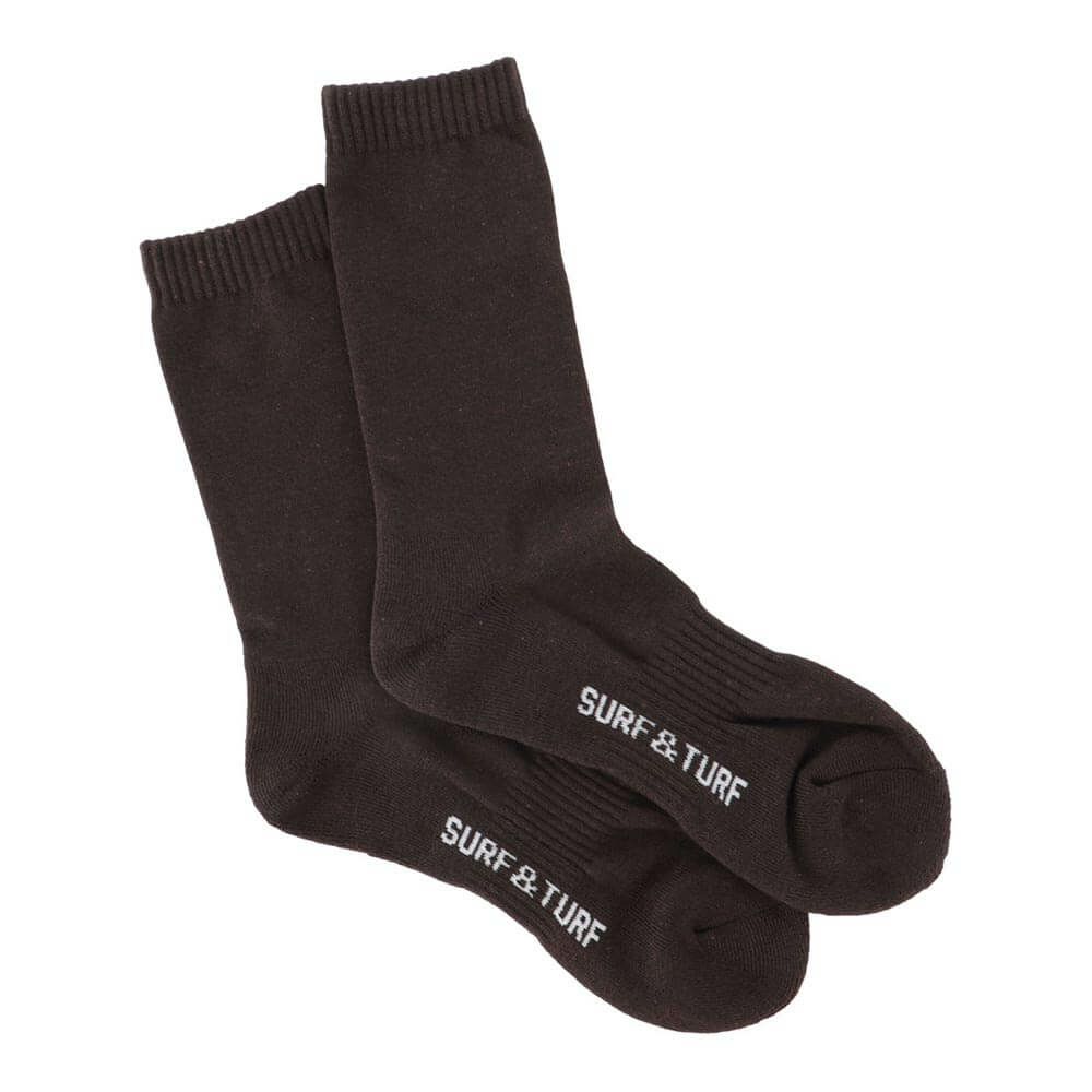 サーフ＆ターフ SURF＆TURF　メンズ レギュラーソックス STMS2503 ブラウン ブラウン