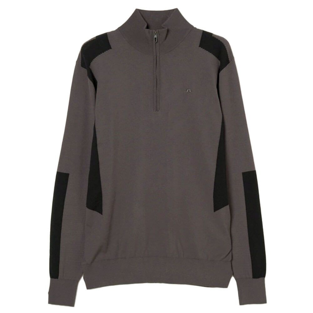 Jリンドバーグ J.LINDEBERG　メンズ ケンドリック 長袖 ニット ハーフジップ セーター 071-14915 018 チャコール　2025年モデル チャコール
