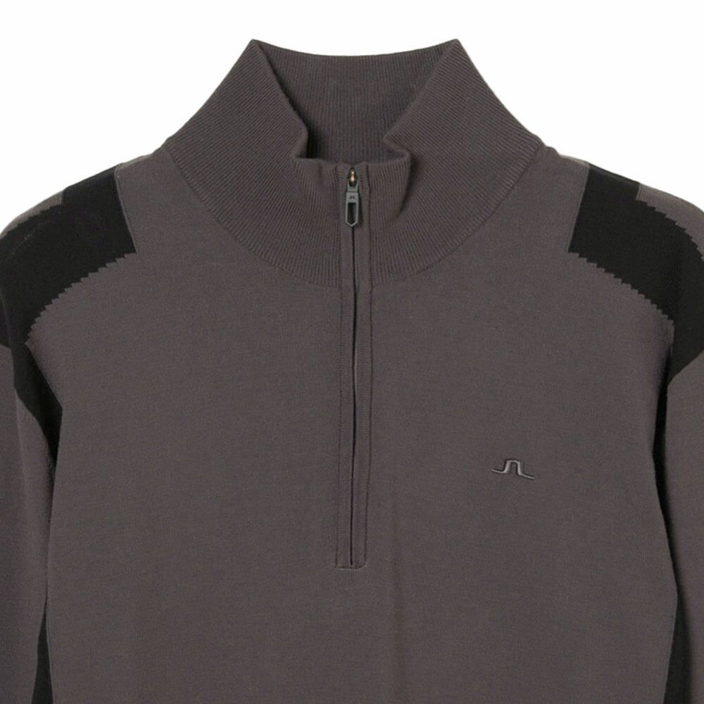 Jリンドバーグ J.LINDEBERG　メンズ ケンドリック 長袖 ニット ハーフジップ セーター 071-14915 018 チャコール　2025年モデル チャコール 詳細3