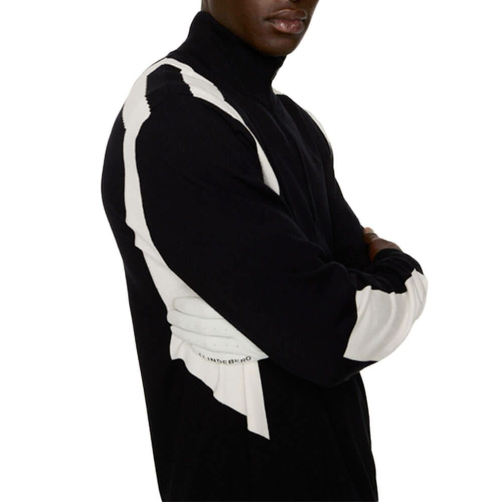 Jリンドバーグ J.LINDEBERG　メンズ ケンドリック 長袖 ニット ハーフジップ セーター 071-14915 019 ブラック　2025年モデル ブラック 詳細3