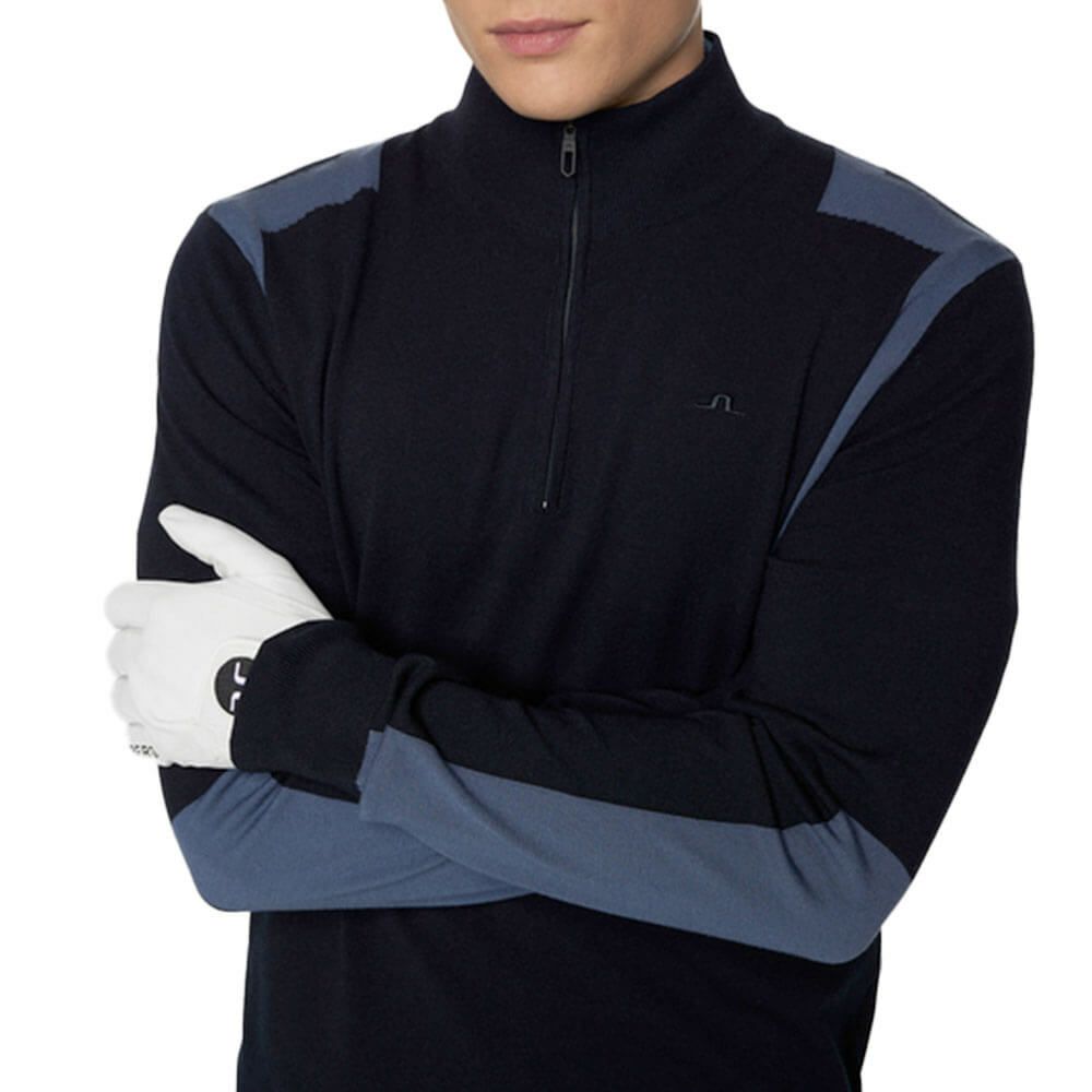 Jリンドバーグ J.LINDEBERG　メンズ ケンドリック 長袖 ニット ハーフジップ セーター 071-14915 098 ネイビー　2025年モデル ネイビー 詳細3