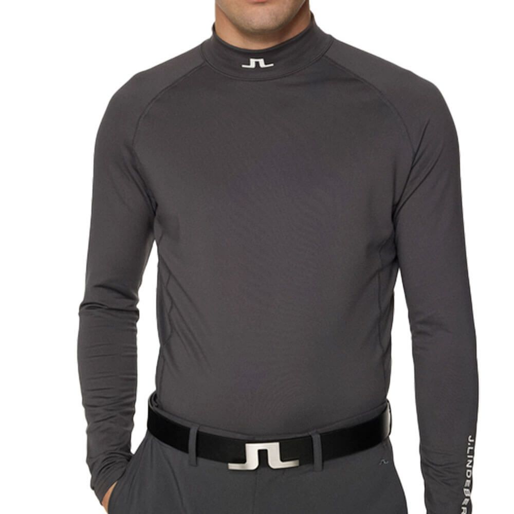 Jリンドバーグ J.LINDEBERG　メンズ 長袖 ハイネック シャツ 071-24911 018 チャコール　2025年モデル チャコール