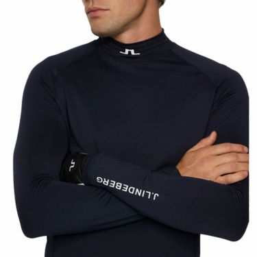 Jリンドバーグ J.LINDEBERG　メンズ 長袖 ハイネック シャツ 071-24911 098 ネイビー　2025年モデル ネイビー 詳細3