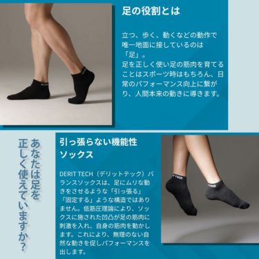 デリットテック DERIT TECH　バランス アンクルソックス ブラック ブラック 詳細7
