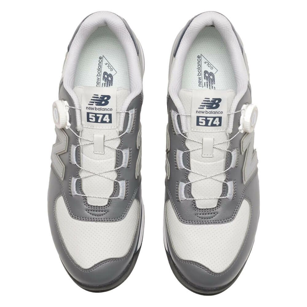 ニューバランスゴルフ　574 SL BOA 574 v4 スパイクレス ゴルフシューズ UG574BJ4 GREY/NAVY GREY/NAVY 詳細2