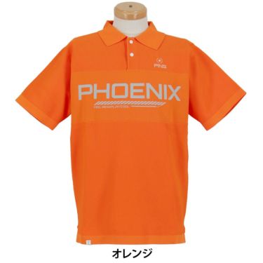 ピン PING　メンズ カノコ編み 半袖 ニット ポロシャツ 621-4172201　2024年モデル オレンジ