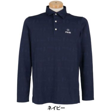 ピン PING　メンズ 長袖 ポロシャツ 621-4261801　2024年モデル ネイビー