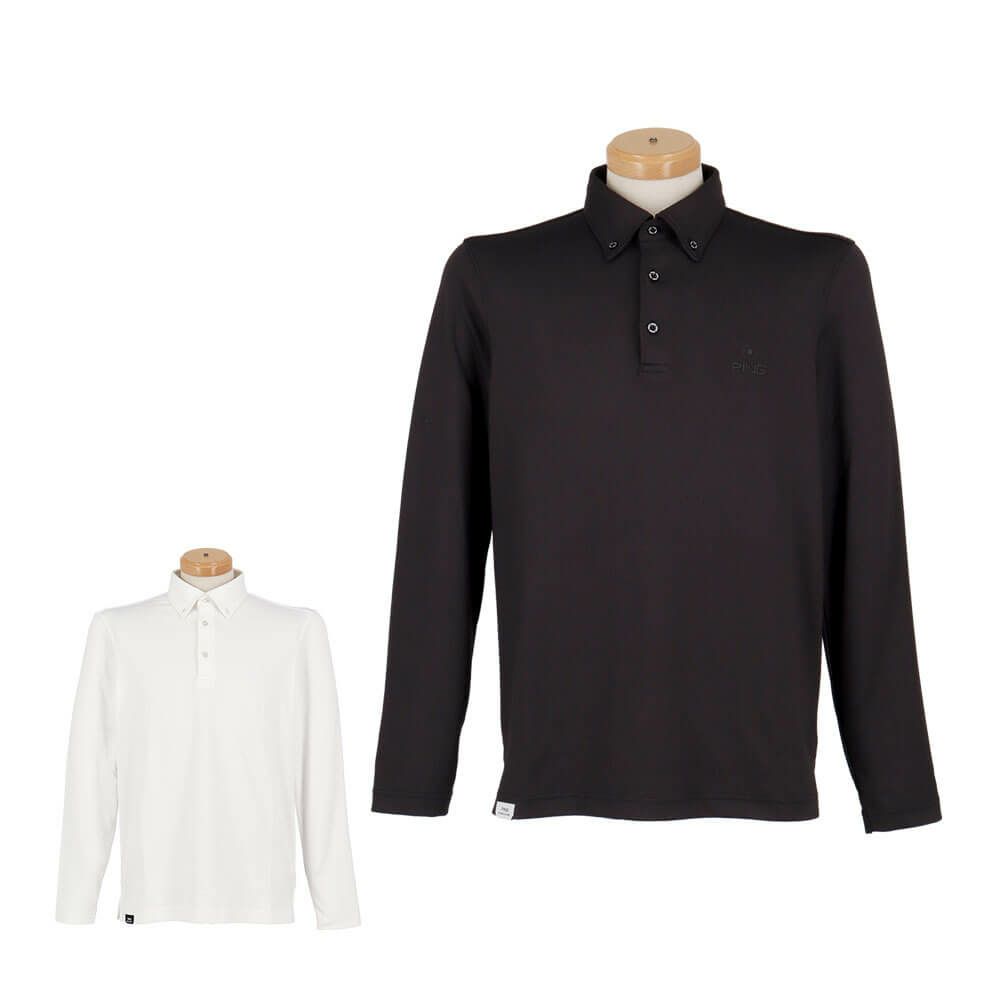 ピン PING　メンズ 微起毛 長袖 ボタンダウン ポロシャツ 621-4261903　2024年モデル 詳細1