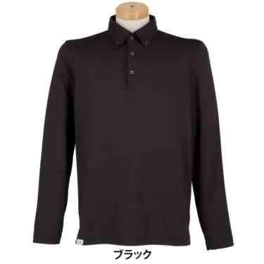 ピン PING　メンズ 微起毛 長袖 ボタンダウン ポロシャツ 621-4261903　2024年モデル ブラック