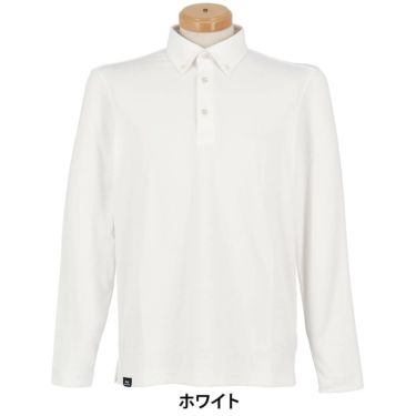 ピン PING　メンズ 微起毛 長袖 ボタンダウン ポロシャツ 621-4261903　2024年モデル ホワイト