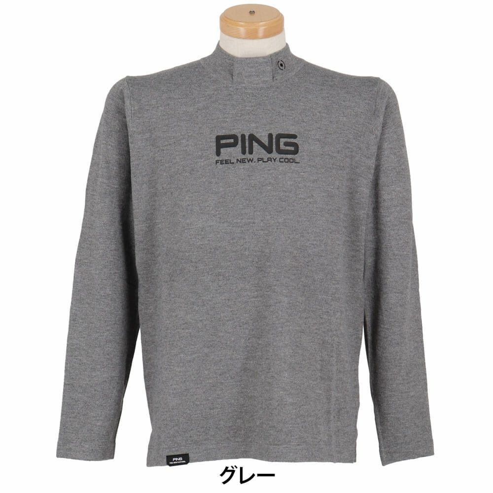 ピン PING　メンズ 長袖 ハイネックシャツ 621-4275001　2024年モデル グレー