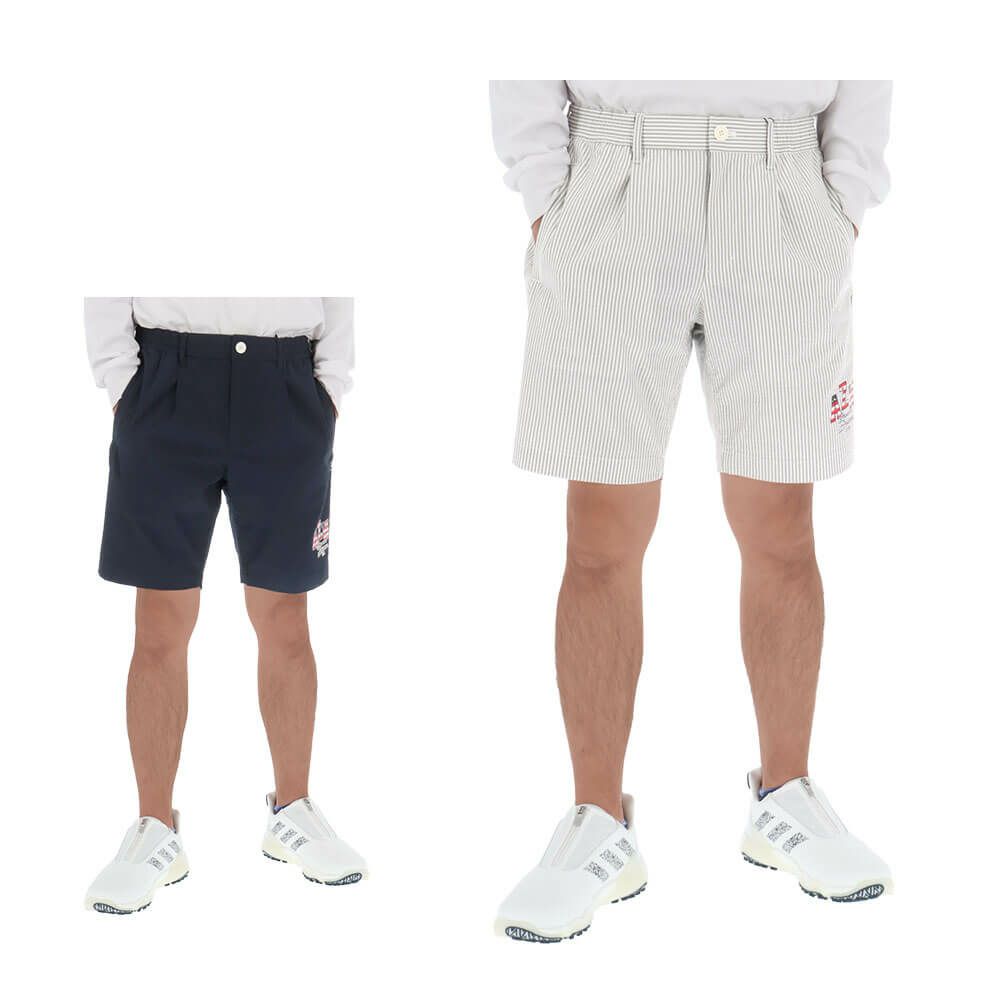 ピン PING　メンズ サッカーストライプ ショートパンツ 621-4132307　2024年モデル 詳細1