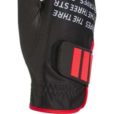 アディダス adidas　PALMWRAP WARM パームラップ ウォーム ペア 両手用 メンズ ゴルフグローブ JUT48 JM6723 ブラック/ルーシッドレッド　2025年モデル ブラック/ルーシッドレッド 詳細2