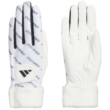 アディダス adidas　W WARM COMFORT ウォーム コンフォート ペア 両手用 レディース ゴルフグローブ JUT47 JM6725 ホワイト　2025年モデル ホワイト