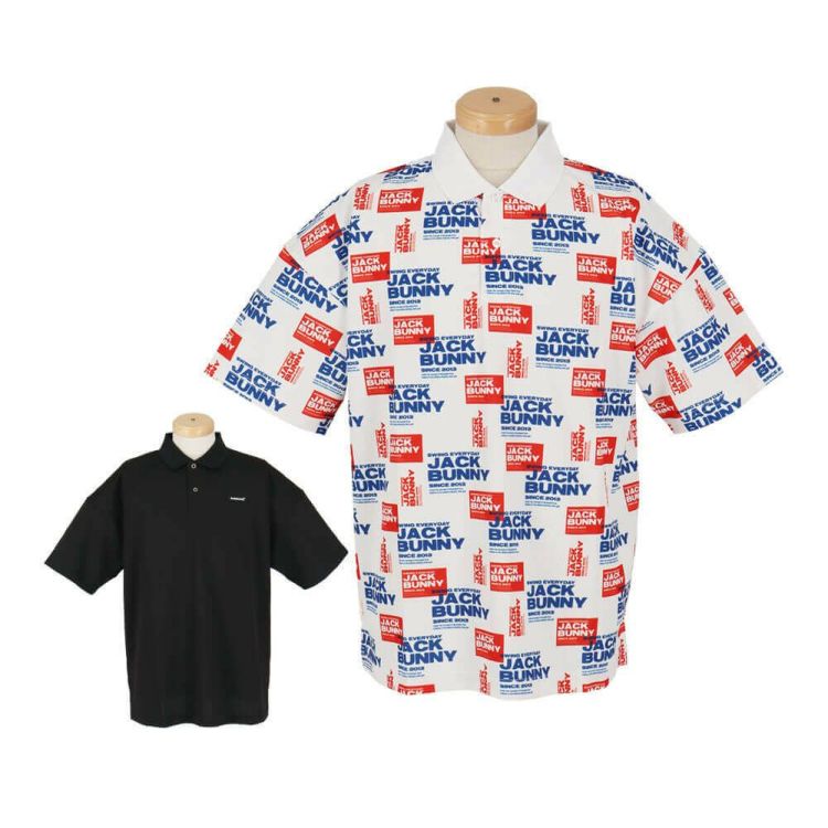 メンズ　ゴルフウェア　ポロシャツ　2点セット ジャックバニー　ビームスゴルフ JACK BUNNY ジャックバニー 半袖ポロシャツ コミック柄 ホワイト系 6
