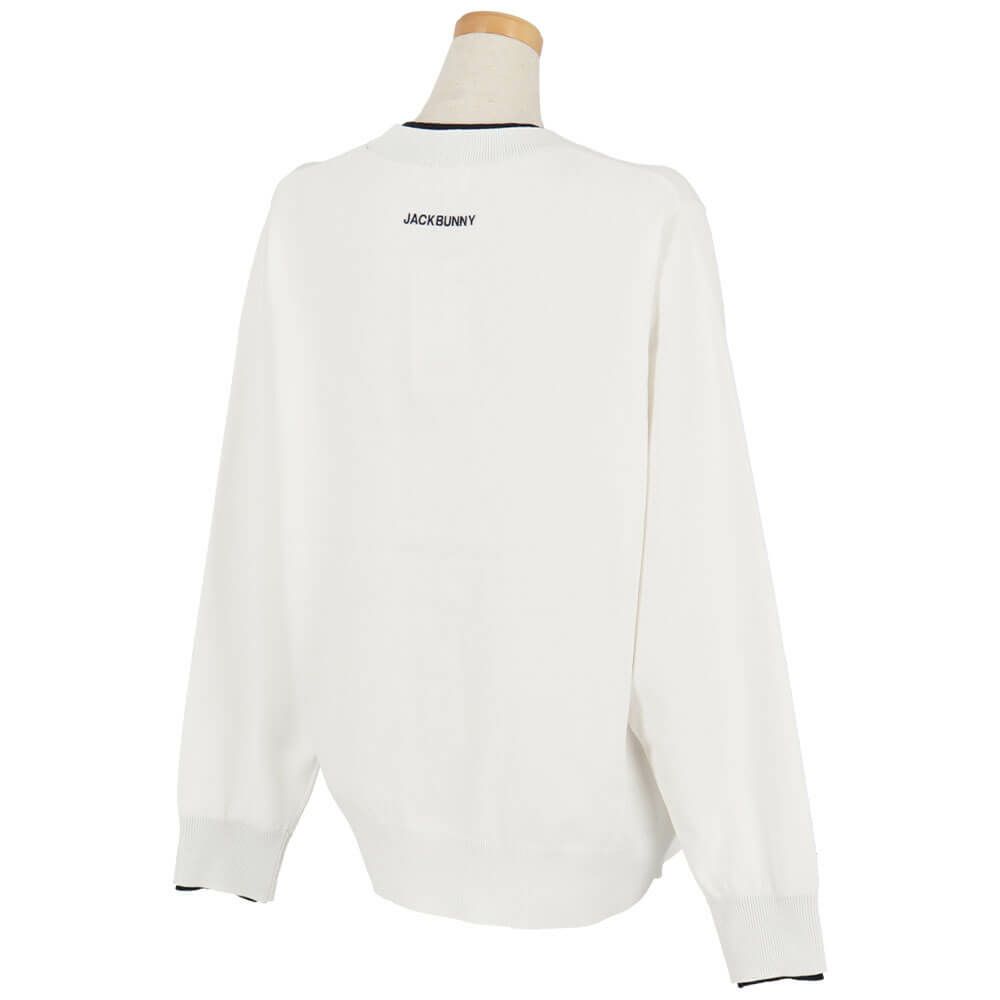 ジャックバニー Jack Bunny!!　レディース 生地切替 ロゴ刺繍 長袖 クルーネック ニット セーター 263-5270836　2025年モデル 詳細1 詳細3