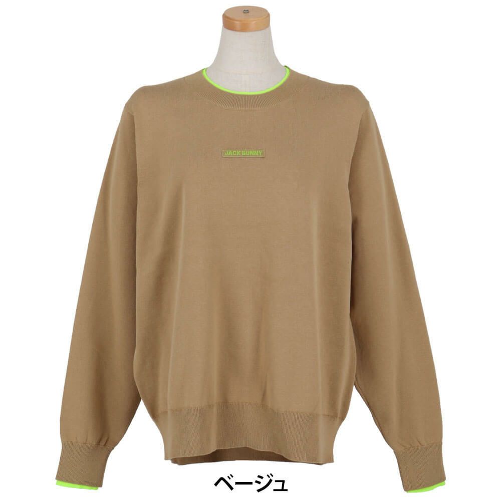 ジャックバニー Jack Bunny!!　レディース 生地切替 ロゴ刺繍 長袖 クルーネック ニット セーター 263-5270836　2025年モデル 詳細1 詳細8