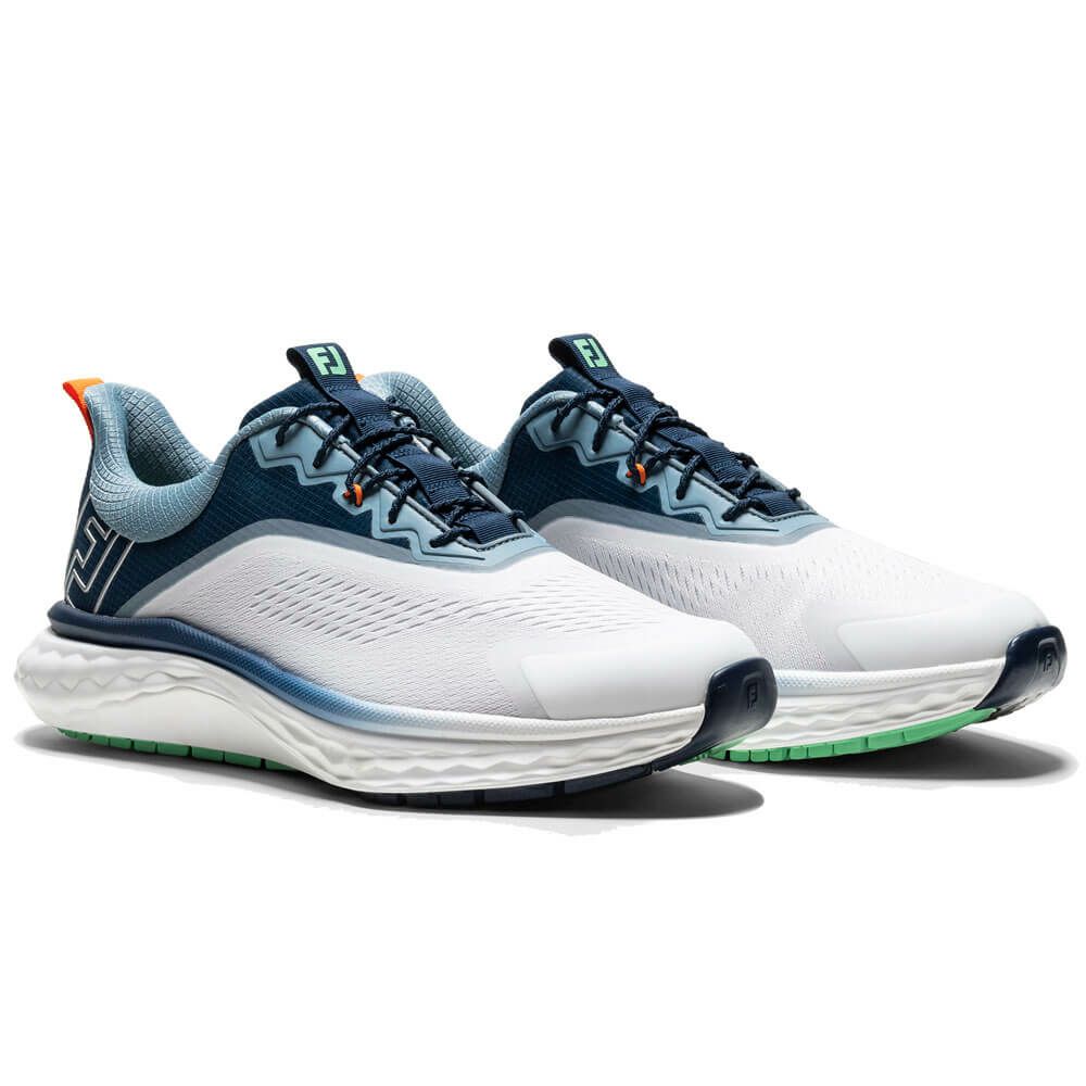 フットジョイ　クオンタム レース 2025年モデル メンズ スパイクレス ゴルフシューズ 57041 ホワイト/ネイビー/グリーン ホワイト/ネイビー/グリーン（57041）