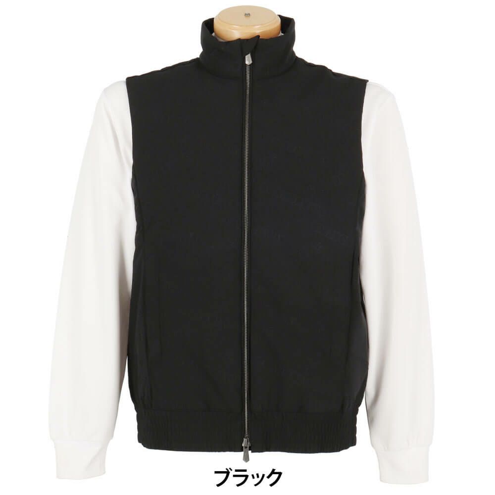 セントアンドリュース St ANDREWS　メンズ ロゴバック エンボス 中綿 フルジップ ベスト 042-4258151　2024年モデル ブラック