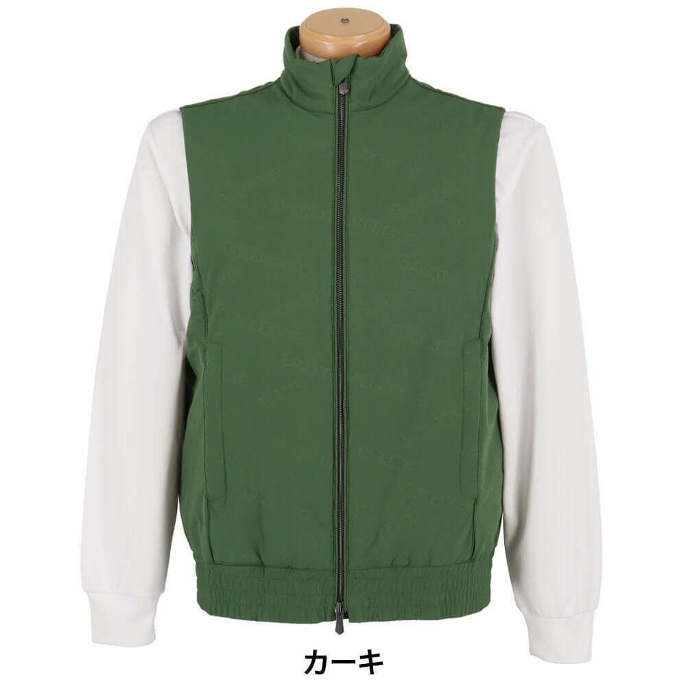 セントアンドリュース St ANDREWS　メンズ ロゴバック エンボス 中綿 フルジップ ベスト 042-4258151　2024年モデル カーキ