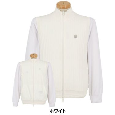 セントアンドリュース St ANDREWS　メンズ ケーブル リバーシブル ニット ベスト 042-4273801　2024年モデル ホワイト