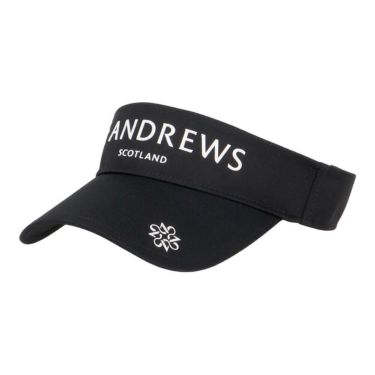 セントアンドリュース St ANDREWS　ツイル ロゴ バイザー 042-5287854 010 ブラック　2025年モデル ブラック