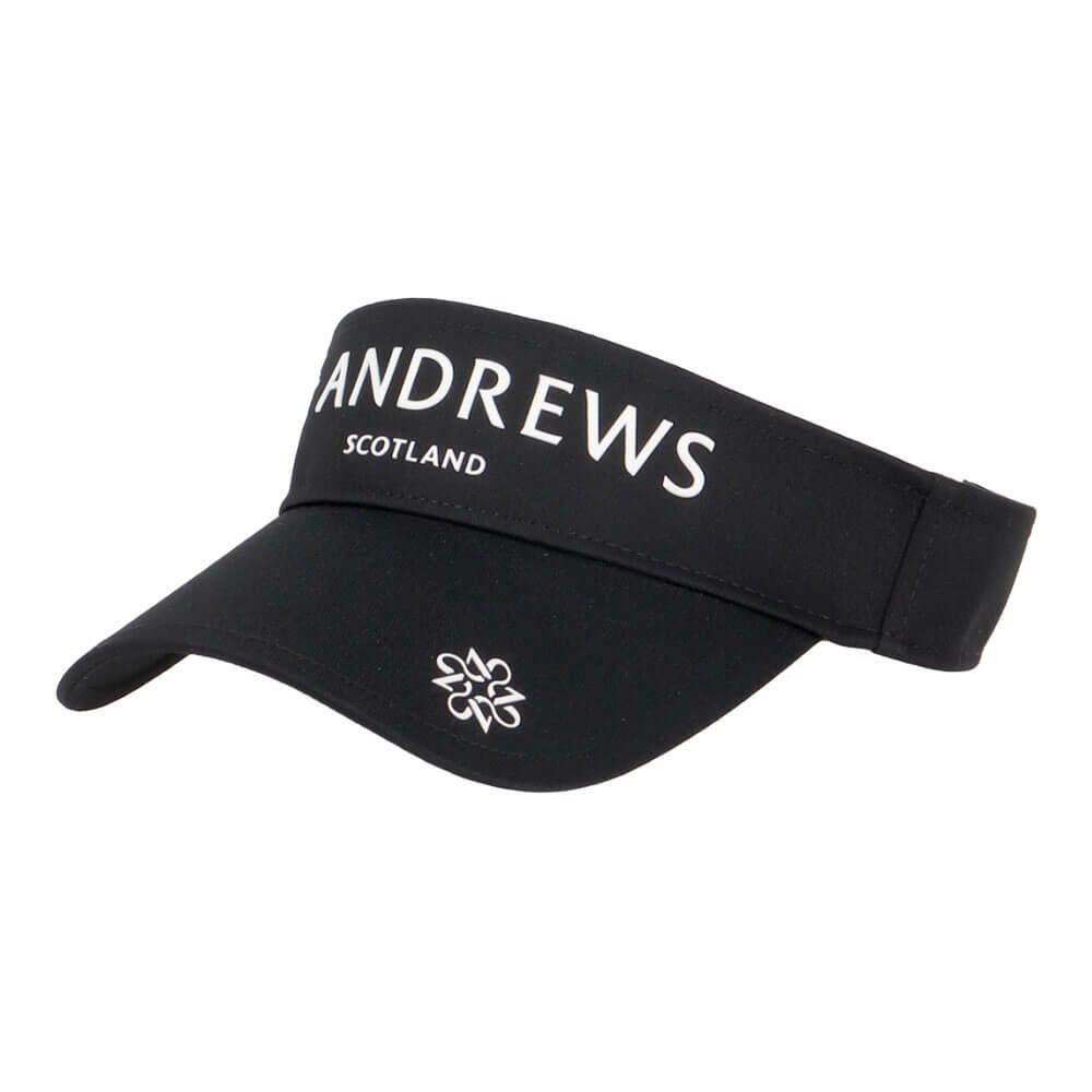 セントアンドリュース St ANDREWS　ツイル ロゴ バイザー 042-5287854 010 ブラック　2025年モデル ブラック