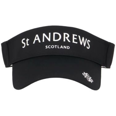 セントアンドリュース St ANDREWS　ツイル ロゴ バイザー 042-5287854 010 ブラック　2025年モデル ブラック 詳細2