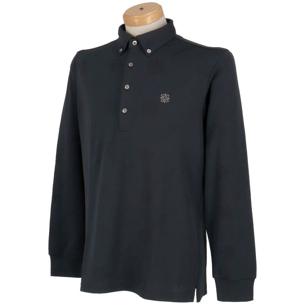 セントアンドリュース St ANDREWS　メンズ ロゴケルトジャガード無地 長袖 ボタンダウン ポロシャツ 042-5261951　2025年モデル 詳細3