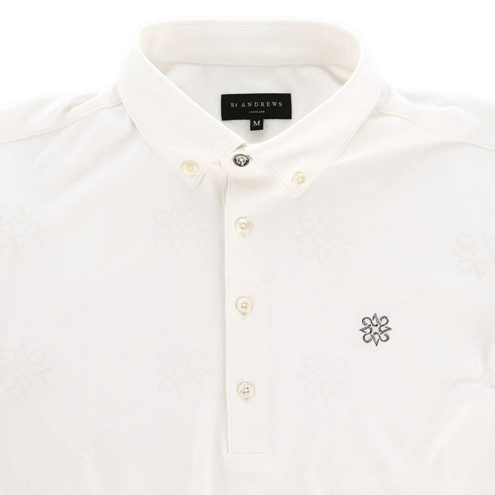 セントアンドリュース St ANDREWS　メンズ ロゴケルトジャガード無地 長袖 ボタンダウン ポロシャツ 042-5261951　2025年モデル 詳細6