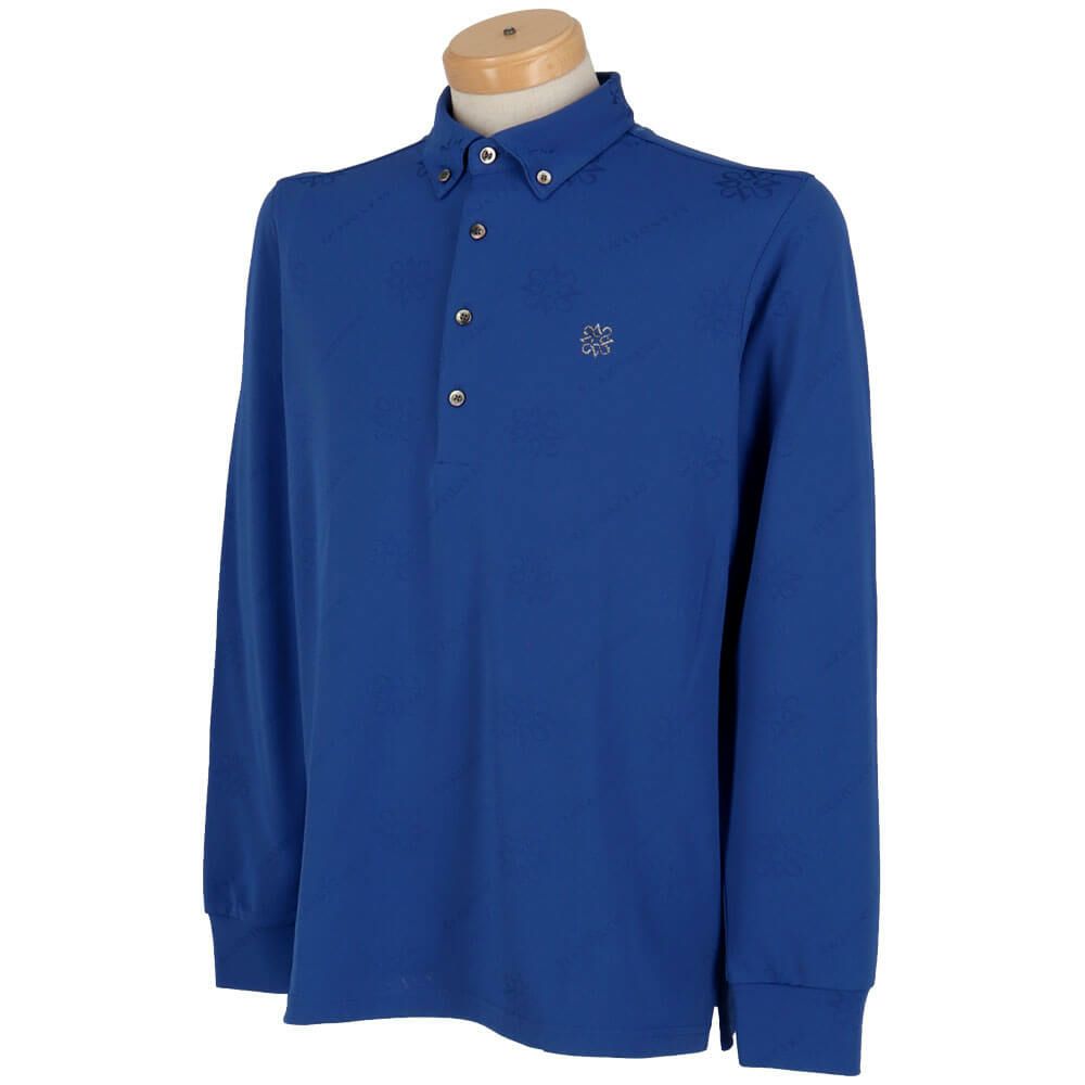 セントアンドリュース St ANDREWS　メンズ ロゴケルトジャガード無地 長袖 ボタンダウン ポロシャツ 042-5261951　2025年モデル 詳細9