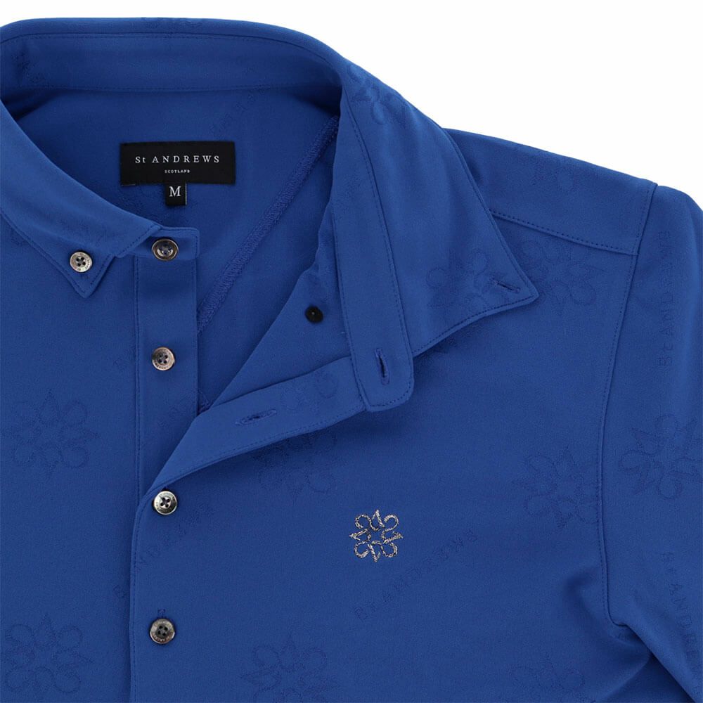 セントアンドリュース St ANDREWS　メンズ ロゴケルトジャガード無地 長袖 ボタンダウン ポロシャツ 042-5261951　2025年モデル 詳細11