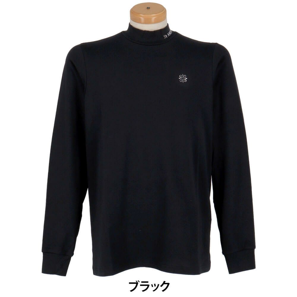 セントアンドリュース St ANDREWS　メンズ ベア天竺 長袖 ハイネック シャツ 042-5266951　2025年モデル ブラック