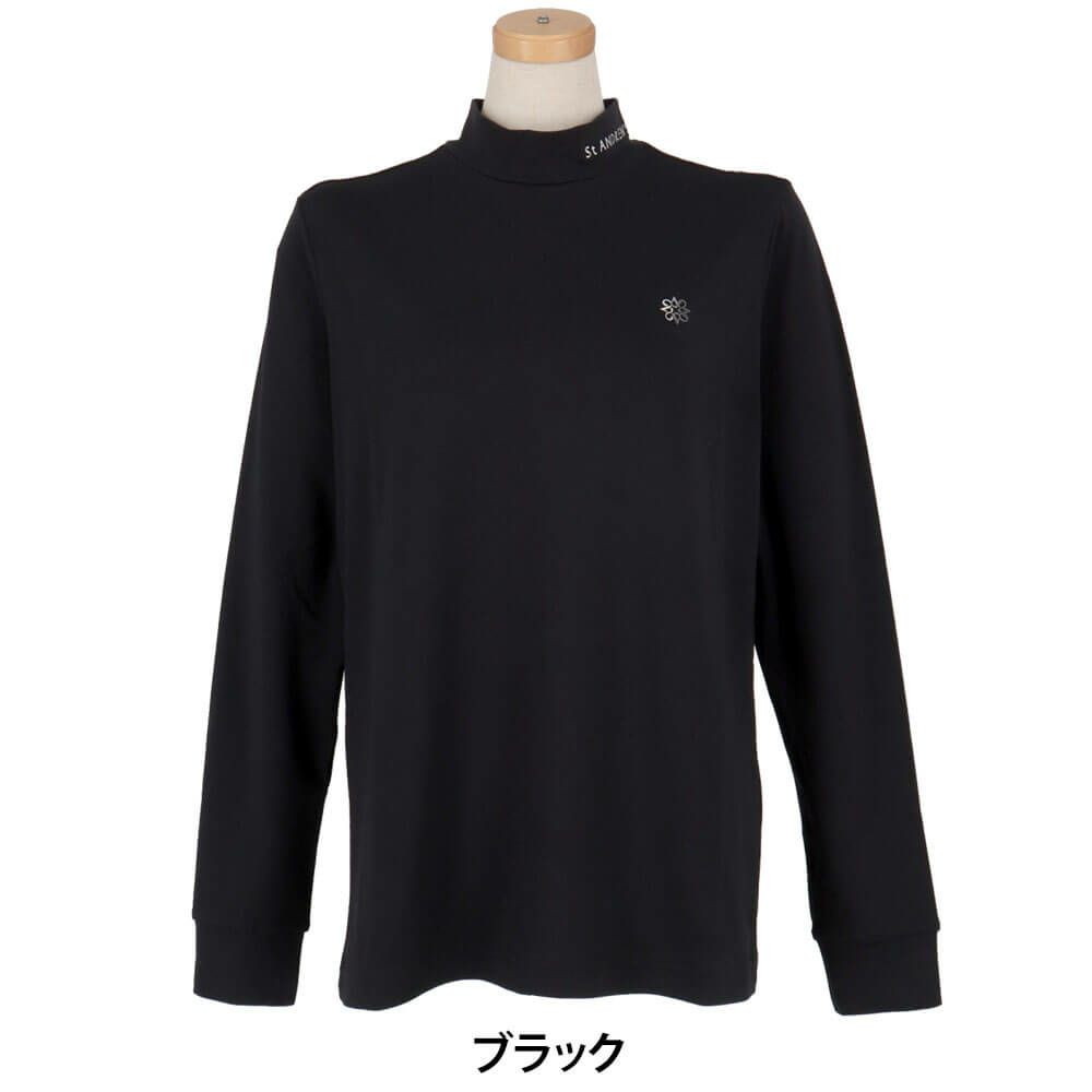 セントアンドリュース St ANDREWS　レディース ベア天竺 長袖 ハイネック シャツ 043-5266952　2025年モデル ブラック