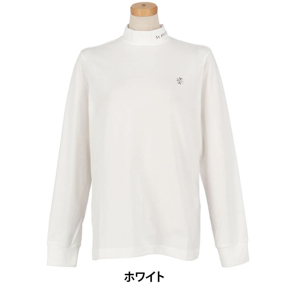 セントアンドリュース St ANDREWS　レディース ベア天竺 長袖 ハイネック シャツ 043-5266952　2025年モデル ホワイト
