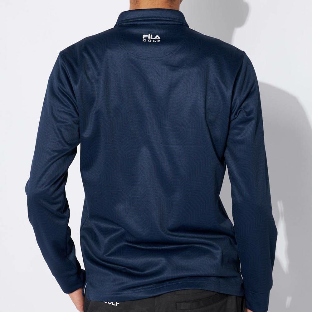 フィラ FILA　メンズ ロゴプリント 裏起毛 長袖 ポロシャツ 784-508　2024年モデル 詳細2