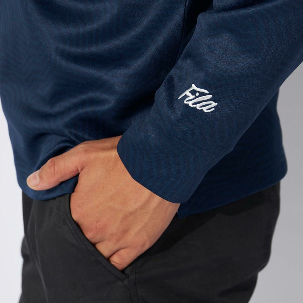 フィラ FILA　メンズ ロゴプリント 裏起毛 長袖 ポロシャツ 784-508　2024年モデル 詳細5